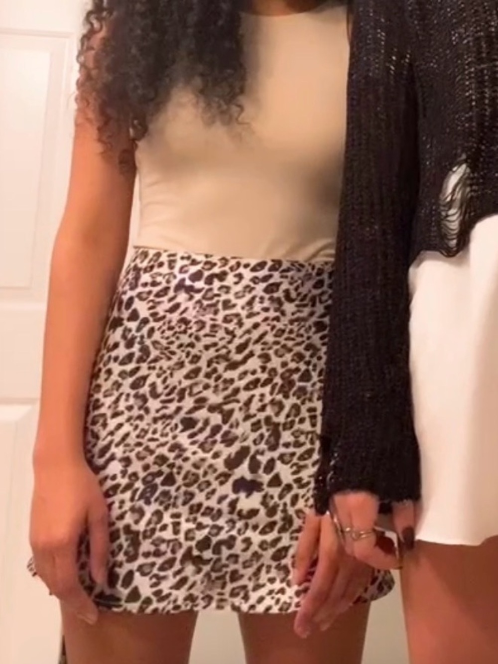 Princess Polly Leopard Print Skirt - Black, Cream & Brown